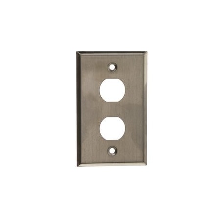 Cable Wholesale Outdoor Wall Plate w/ Water Seal, Stainless Steel , 2 Port, Single Gang 30X8-71002